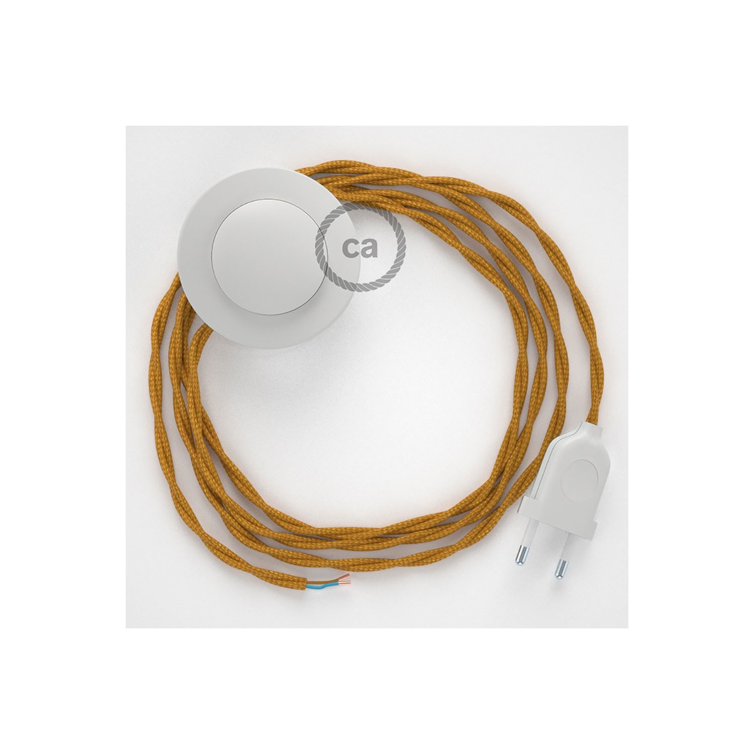 Cableado para lámpara, cable TM25 Efecto Seda Mostaza 1,8m. Elige tu el  color de la clavija y del interruptor!