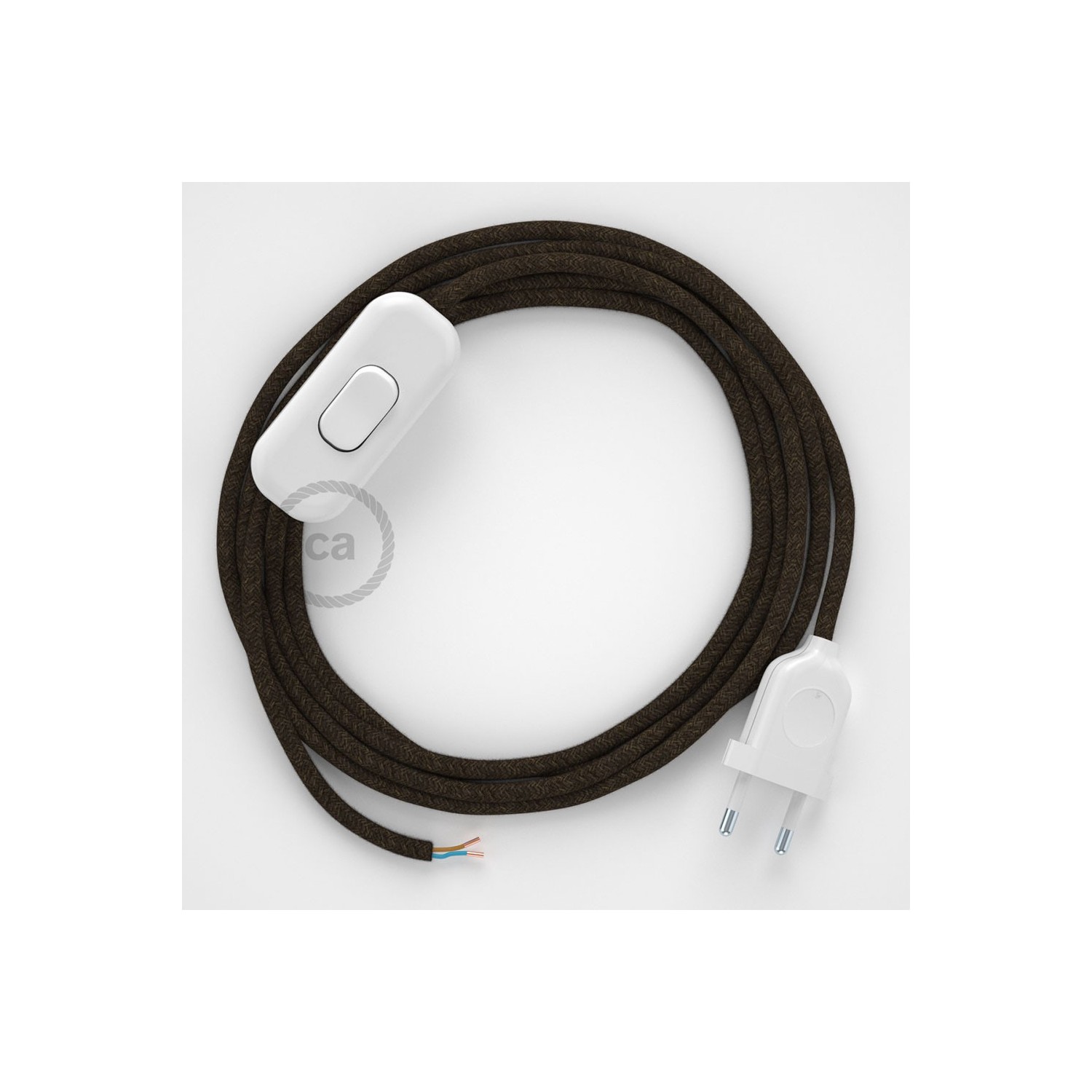 Cableado para lámpara de mesa, cable RC04 Algodón Negro 1,8 m. Elige el  color de