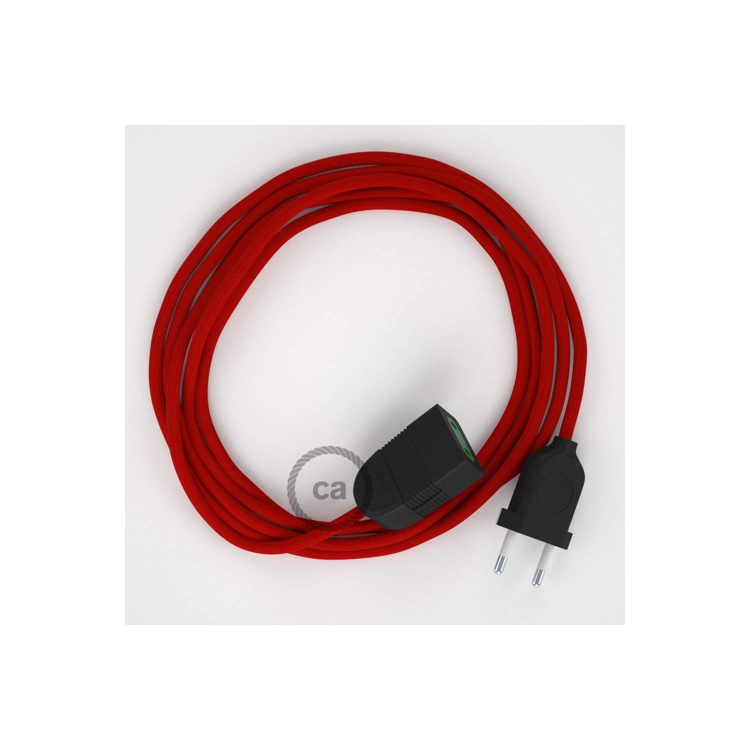 Alargador eléctrico con cable textil RM09 Efecto Seda Rojo 2P 10A Made in  Italy.