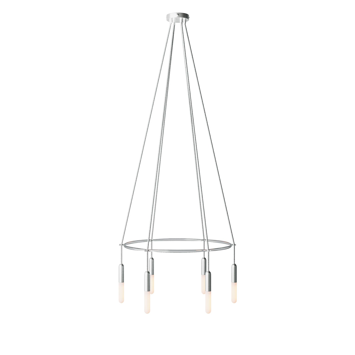 Lampadario Cage a 6 cadute P-Light - Titanio satinato